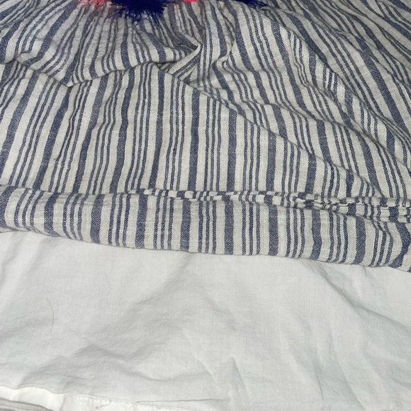 Cat & Jack Blue and White Striped Tunic Top with Pink and Blue Tassels - Picture 6 of 6